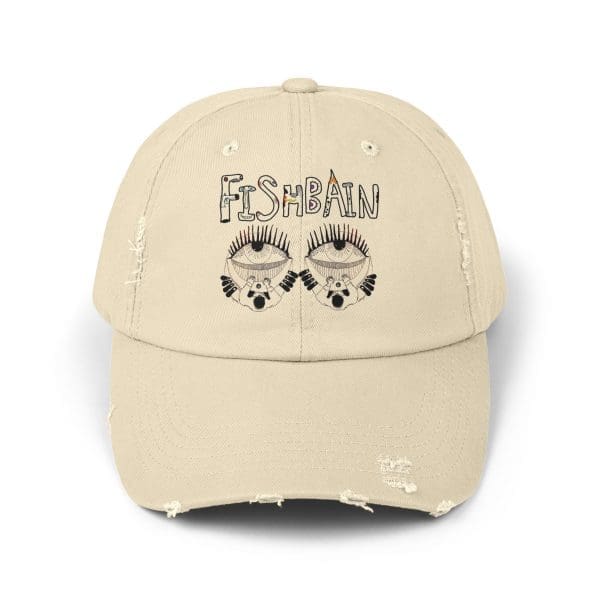 Unisex Distressed Cap, eyes design.