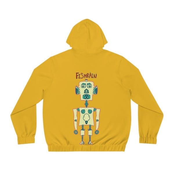Men's Full-Zip Hoodie, your yellow robot clothing. - Image 2