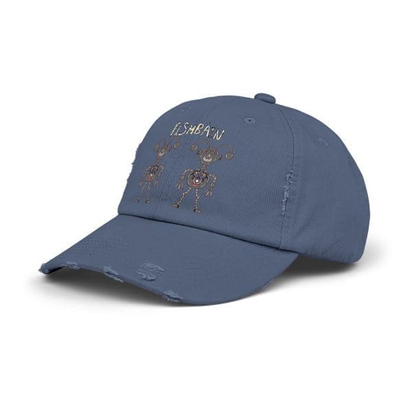 Unisex Distressed Cap grey funky robot. - Image 2