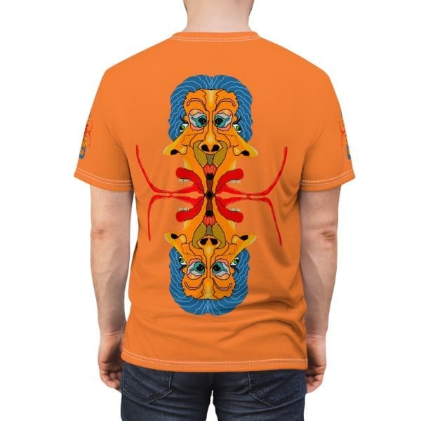 Unisex Cut & Sew Tee, orange funky clothing T-shirt. - Image 4
