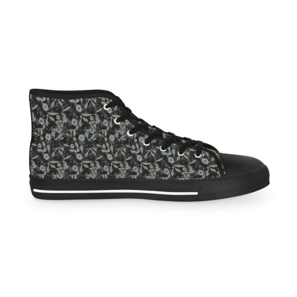 Men's High Top Sneakers, black green organic walk. - Image 4
