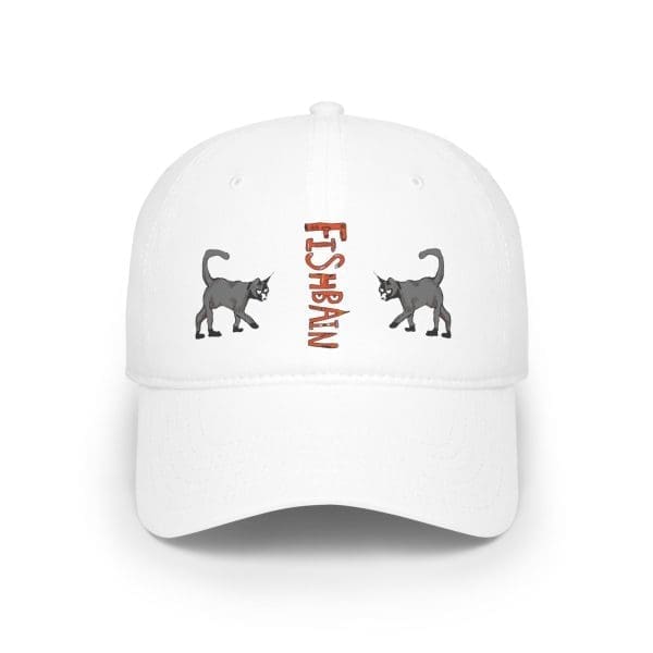 Low Profile Baseball Cap, Grey cat's design. - Image 8
