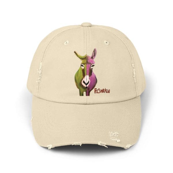 Unisex Distressed Cap, donkey funky green perple. - Image 3