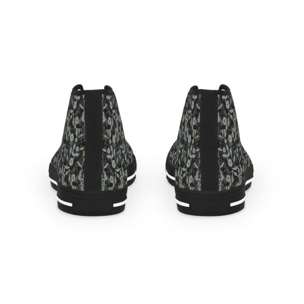 Men's High Top Sneakers, black green organic walk. - Image 3