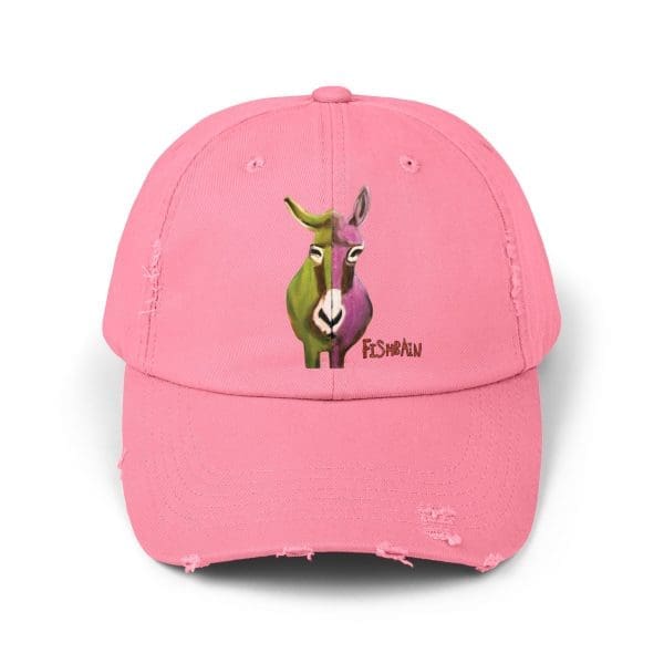 Unisex Distressed Cap, donkey funky green perple. - Image 8