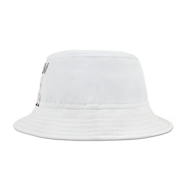 Bucket Hat , white cat's black design. - Image 4