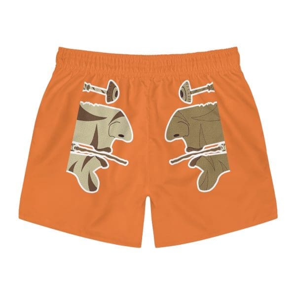 Swim Trunks , orange, funky face's. - Image 3