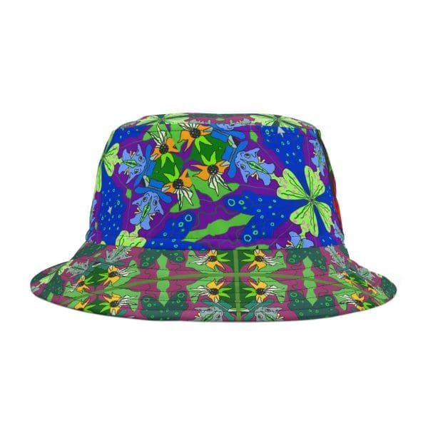 Bucket Hat Mexican fun blue green, rave wear. - Image 2