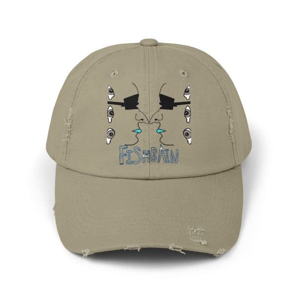 Unisex Distressed Cap, white and black face eye's. - Image 5