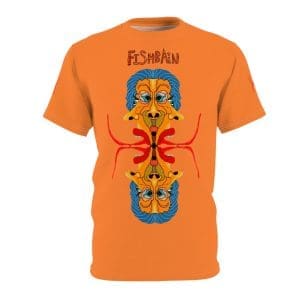 Unisex Cut & Sew Tee, orange funky clothing T-shirt.