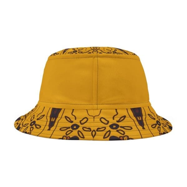 Bucket Hat , yellow cat's black design. - Image 4