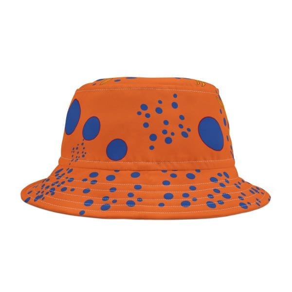 Bucket Hat, orange blue dots, psychedelic face. - Image 3
