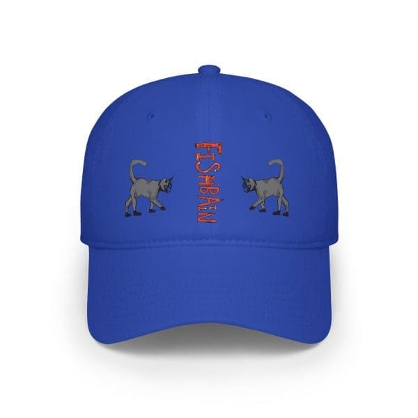 Low Profile Baseball Cap, Grey cat's design. - Image 6