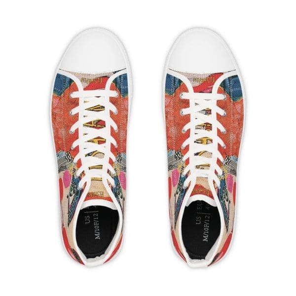 Men's High Top Sneakers, funky clown artsy walk. - Image 4