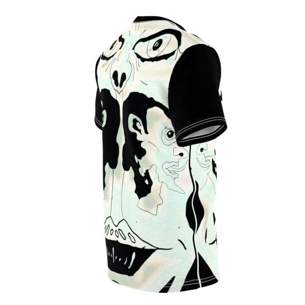 Unisex Cut & Sew Tee, funky white and black, off the wall T-shirt. - Image 2
