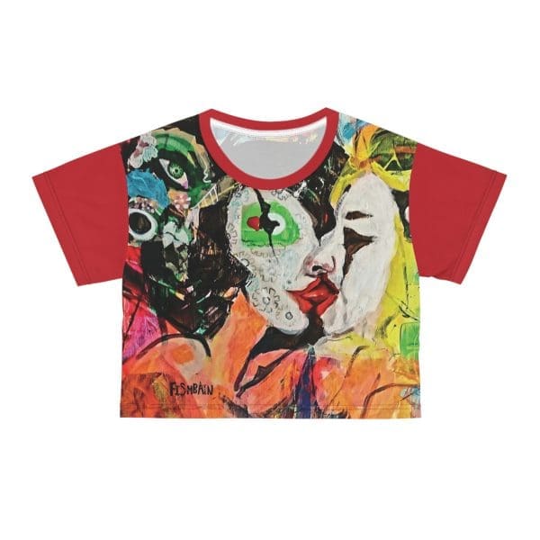 Crop Tee,red erutic funky kiss clothing.