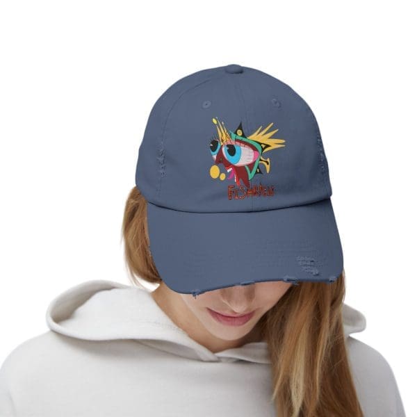 Unisex Distressed Cap black psychedelic clothing. - Image 8