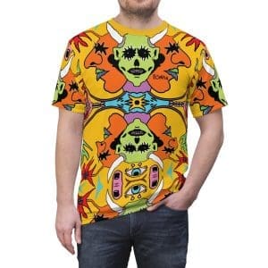 Unisex Cut & Sew Tee,  Mexican skull, colorful clothing T-shirt.