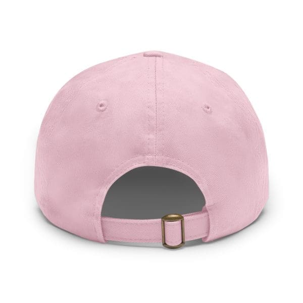Dad Hat with Leather Patch pink flamingo. - Image 3