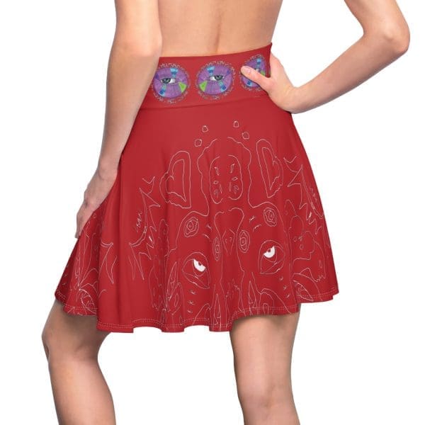Women's Skater Skirt red psychedelic eye. - Image 3