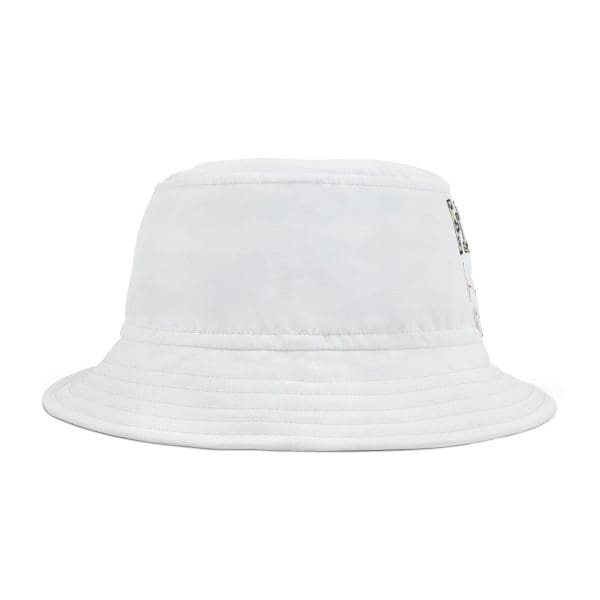 Bucket Hat , white cat's black design. - Image 2