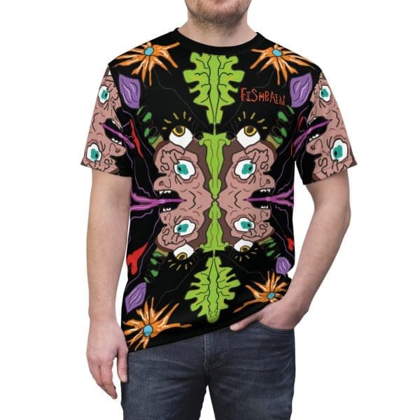 Unisex Cut & Sew Tee, psychedelic perple, 60s style T-shirt.
