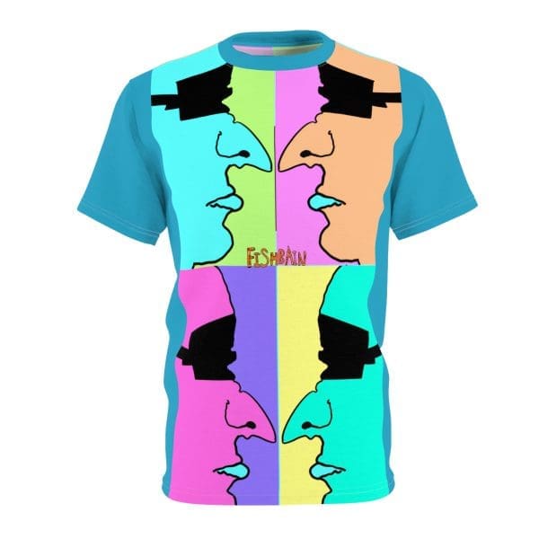 Unisex Cut & Sew Tee turquoise blue, pop up clothing T-shirt. - Image 2