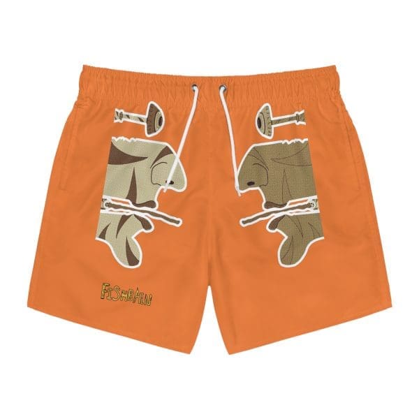 Swim Trunks , orange, funky face's. - Image 2